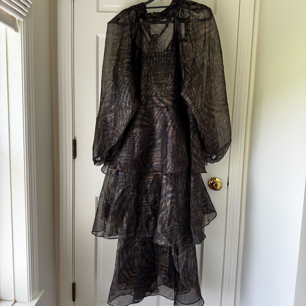 River Island animal print tiered dress